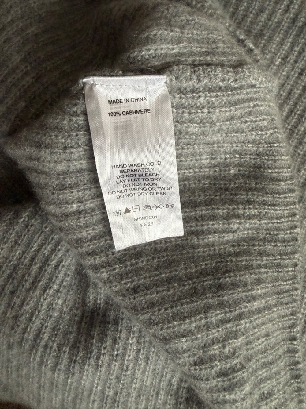 Quince 100% Mongolian Cashmere Ribbed Fisherman Pullover Hoodie Grey - Picture 13 of 13
